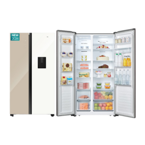 Khaki WHITE GLASS Refrigerator H450BDK
