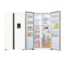 Khaki WHITE GLASS H670SDW WD Refrigerator