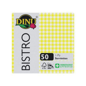Guardanapo Dinu Bistro Everyday 1F-Yellow Check 50 (Caixa)